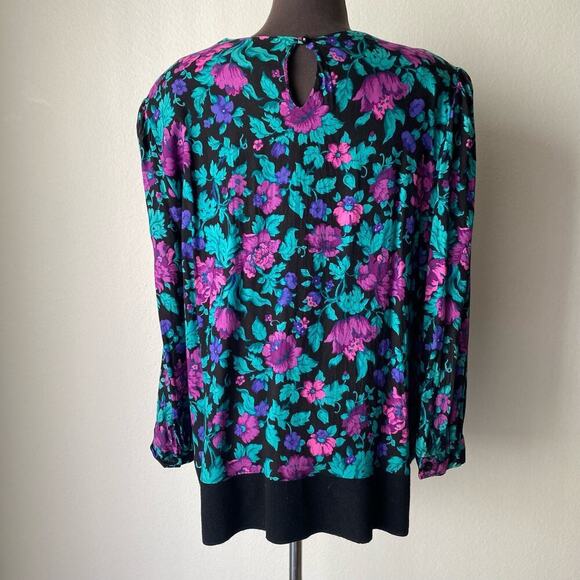 CB sz M Made in U.S. floral Vintage blouse - Picture 2 of 7